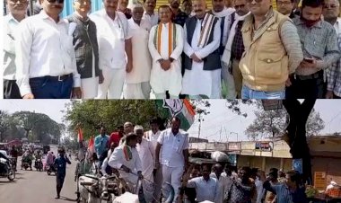 डीजल, पेट्रोल और घरेलू रसोई गैस के बढ़ते दामों के विरोध में कांग्रेस ने बैलगाड़ी यात्रा निकालकर किया प्रदर्शन